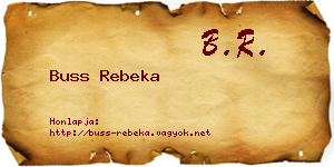 Buss Rebeka névjegykártya